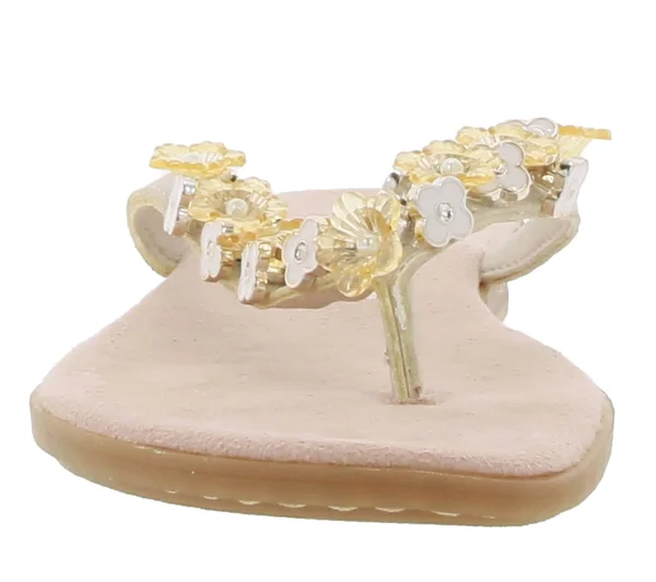Rieker Dianette Cute Toe Separators for Women with Decorative Flowers in Pink - White