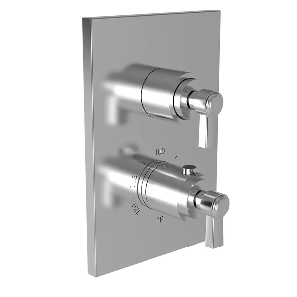 Newport Brass Miro 3-1623TS 1/2x22 Square Thermostatic Trim Plate with Handle Forever Brass (PVD)