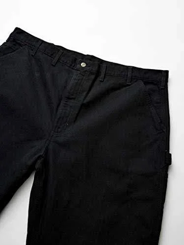 Carhartt Washed Duck Flannel Lined Work Dungaree Pants, Men's Black