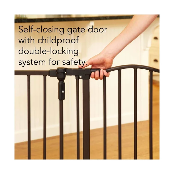North States 3-in-1 Arched Decor Extra Wide Gate - Matte Bronze, 144x22