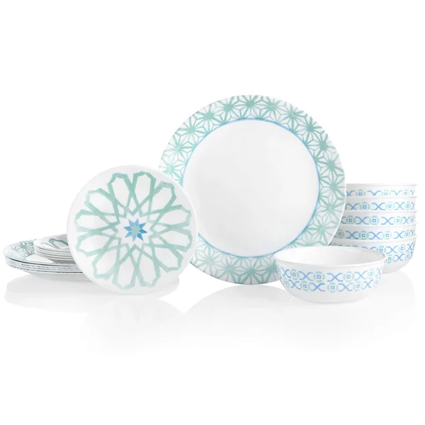 Corelle 18-Piece Service for 6 Dinnerware Set - Amalfi Verde