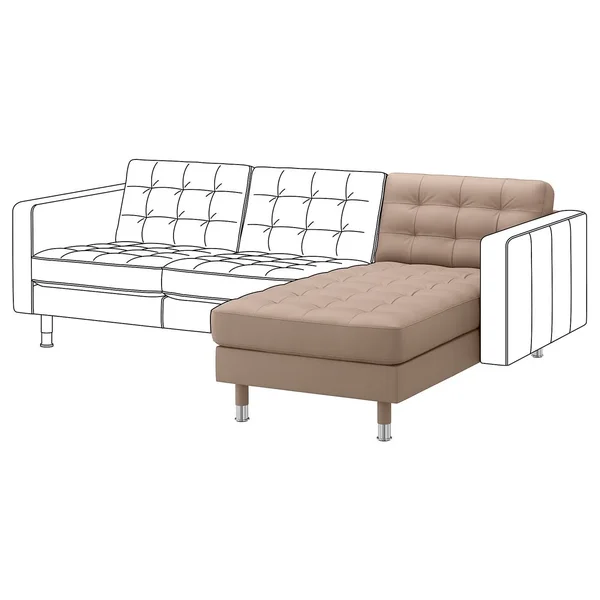 IKEA - MORABO Chaise - Add-On Unit, Grann/bomstad Dark Beige, Width: 30 3/4