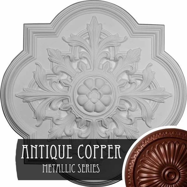 31 1/4x22OD x 2x22P Bonetti Ceiling Medallion (Fits Canopies Up to 7 3/8x22) - Hand-Painted Spartan Stone
