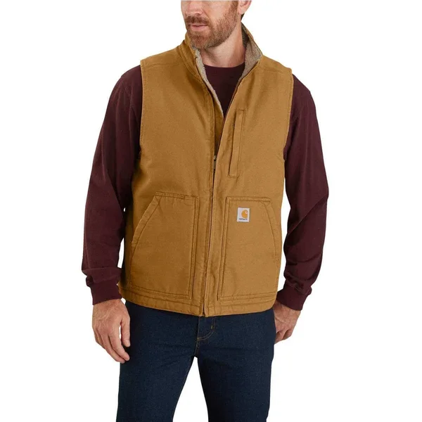 Carhartt Men's Washed Duck Sherpa Lined Mock Neck Vest