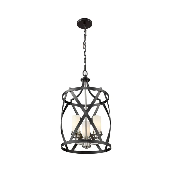 Z-Lite-481P14-MB-BN-Malcalester - 3 Light Pendant Matte Black/Brushed