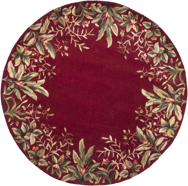 HomeRoots 350233 7&6x22 Round Wool Ruby Area Rug