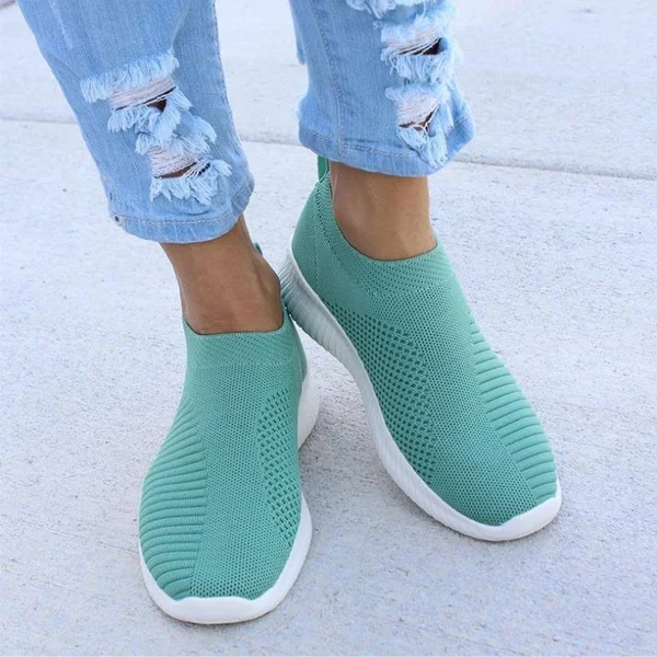 Casual and Comfortable Slip on Sneakers - LightSeaGreen, 10.5