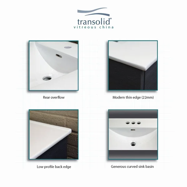Transolid Tl-1708-01 Juliette 31-in Vitreous China Vanity Top with Integrated Sink - White