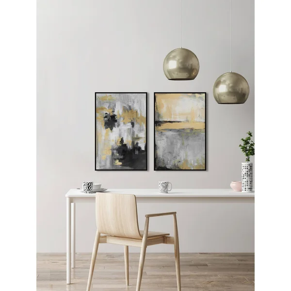 Golden Fog Diptych - Size: 36 inch x 48 inch