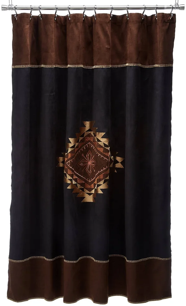 Avanti Mojave Fabric Shower Curtain, Black
