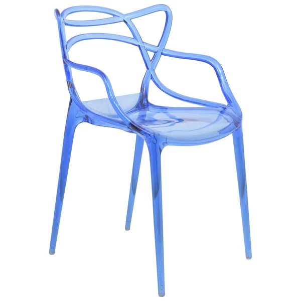 LeisureMod Milan Blue Intertwined Design Dining Side Chair