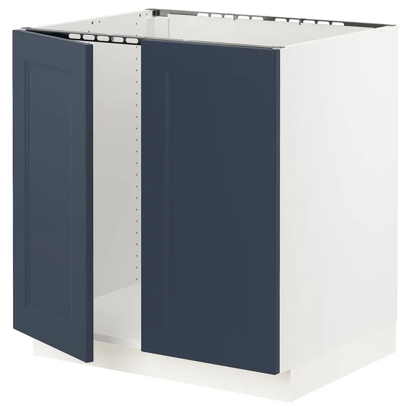 IKEA - SEKTION Base Cabinet for Sink + 2 Doors, White Axstad/matte Blue, 30x24x30 89402414