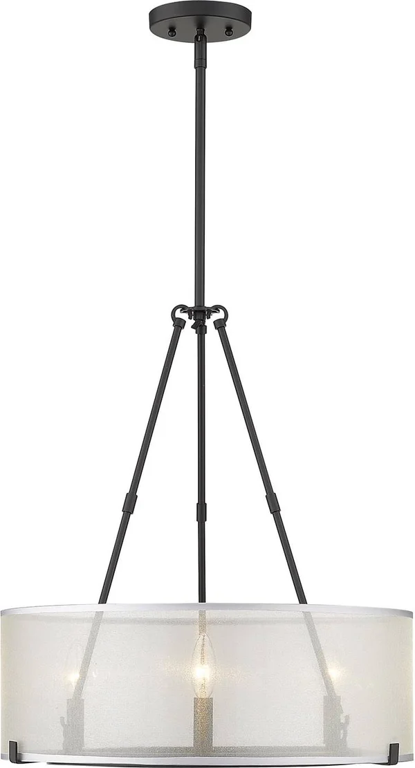Golden Lighting-5019-3 BLK-Alyssa 3 Light Chandelier Matte Black