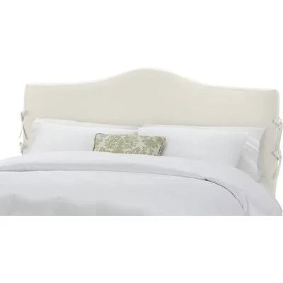Slip Cover Upholstered Panel Headboard Size: King, Upholstery: White
