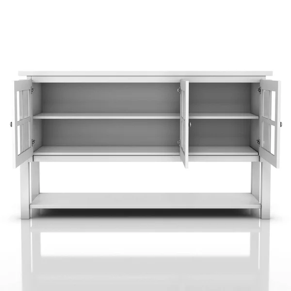 Carita Transitional Windowpane Cabinets Buffet White - HOMES: Inside + Out