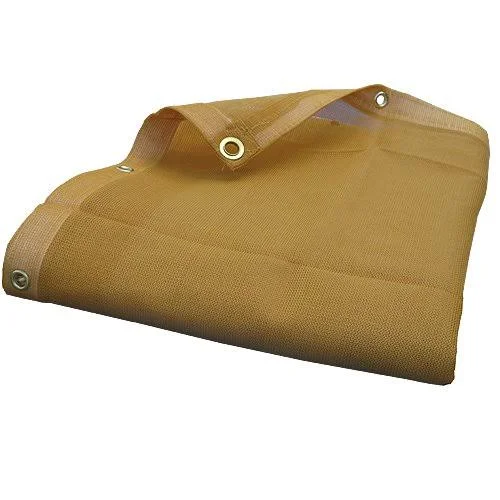 20&x50& (Beige - Tan) Heavy Duty Mesh Tarp Net Sail Sun Shade Awning and Fence Screen Patio and Canopy Cover
