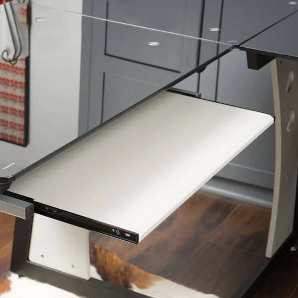 Oria L-Shaped Desk with Tempered Glass - Black/Grey - Christopher Knight Home