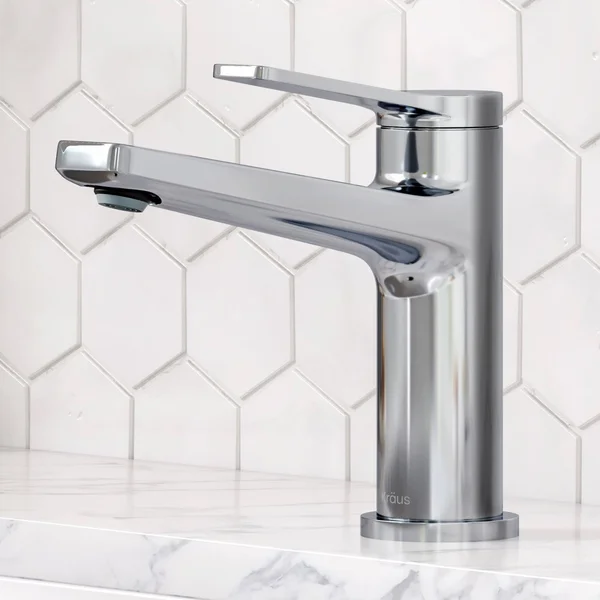 Kraus KBF-1401SFS-PU-11SN Indy Single Handle Bathroom Faucet and Matching Pop-Up Drain with Overflow in Spot Free Stainless Stee
