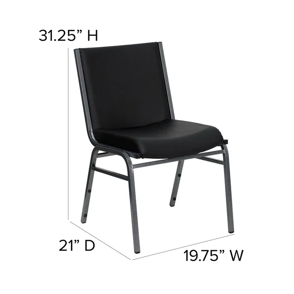 Lancaster Home Hercules Series Black Metal Stack Chair, Size: Beige