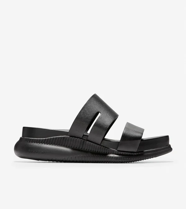Cole Haan 2.Zerogrand Slotted Slide Sandal Black Leather/Black, Women's, Size: 7