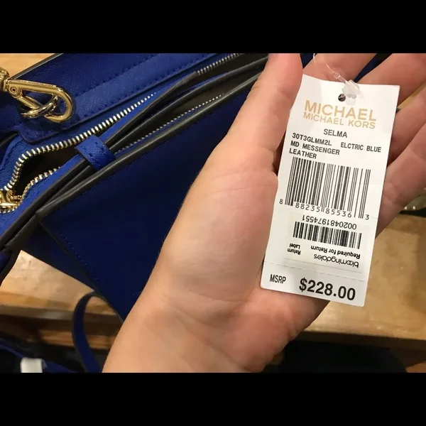 Michael Michael Kors Selma Medium Saffiano Messenger Electric Blue