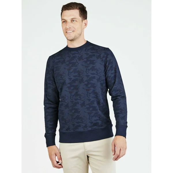 Tasc Varsity French Terry Sweatshirt Navy Camo - Small