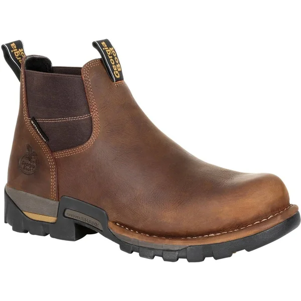 Men's Georgia Boot Gb00315 Eagle One Waterproof Chelsea Work Boot, Size: 9.5, Brown