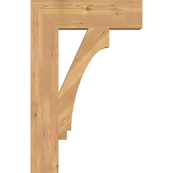 Ekena Millwork BKT06X22X34IMP05SWR 5 1/2x22W x 22x22D x 34x22H Imperial Block Smooth BRACKET, Western Red Cedar