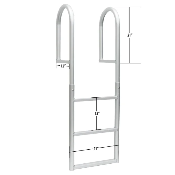 Jif Marine 4 Step Dock Stationary Ladder - Aluminum