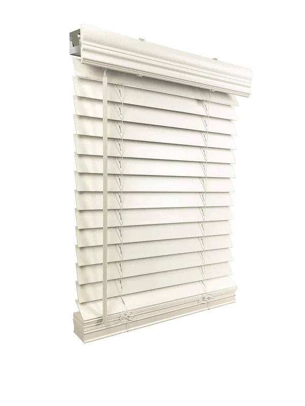 2 inch Cordless Faux Wood Blind 68.5 inch W x 60 inch H, Inside Mount
