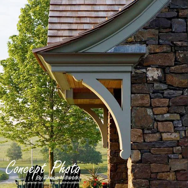 Ekena Millwork BKTP05X24X24THR01 Standard Thorton Architectural Grade PVC Bracket with Traditional Ends - 5 x 24 x 24 in.