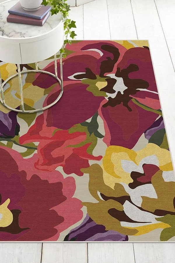 6&x9&, Machine Washable Area Rug, Kid & Pet Friendly, Indoor Rug, Poppy Floral Brights Rug, Ruggable