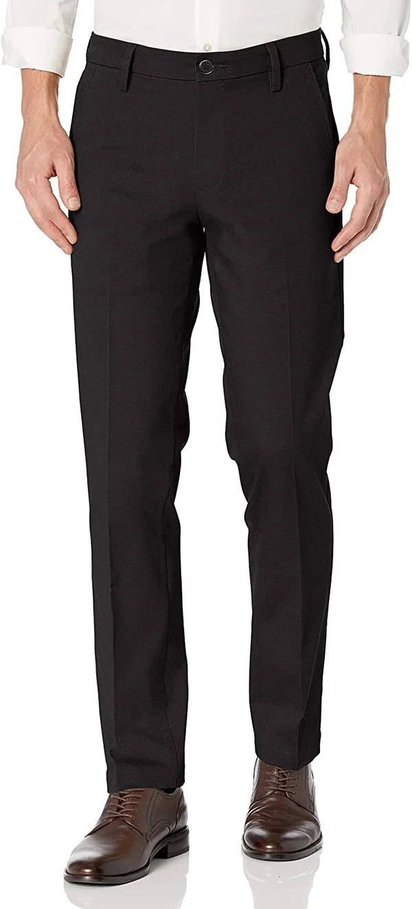 Dockers Men's Workday Smart 360 Flex Straight Fit Khaki Stretch Pants - Black