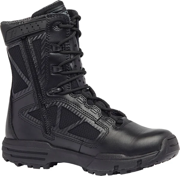 Tactical Research 8x22 Chrome Side Zip Waterproof Boot - Black - TR998ZWP 075R