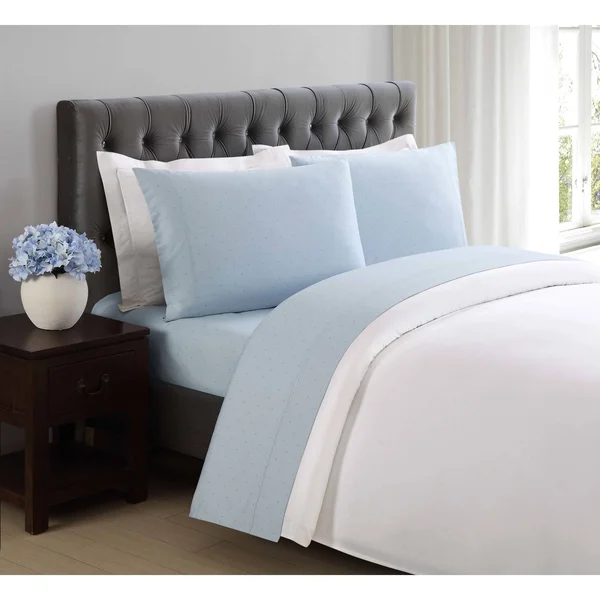 Charisma 310 Thread Count Classic Dot Sheet Set Skyway