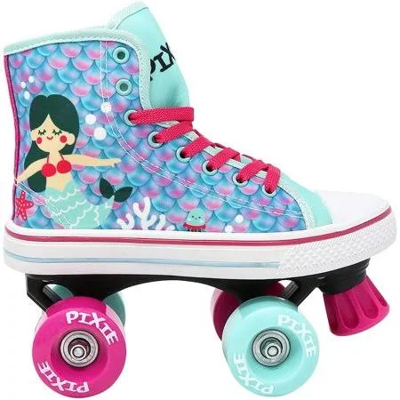Lenexa Roller Skates for Girls - Pixie Mermaid Kids Quad Roller Skate - Indoor, Outdoor Children's Skate - Rollerskates Made for