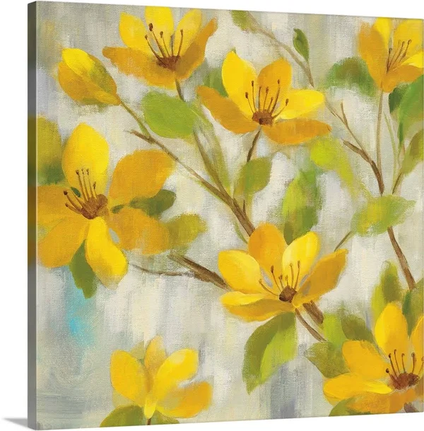 Golden Bloom I, Large Solid-Faced Canvas Wall Art Print, Great Big Canvas