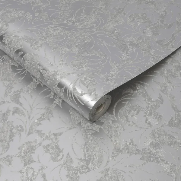 Milan Scroll Grey Wallpaper