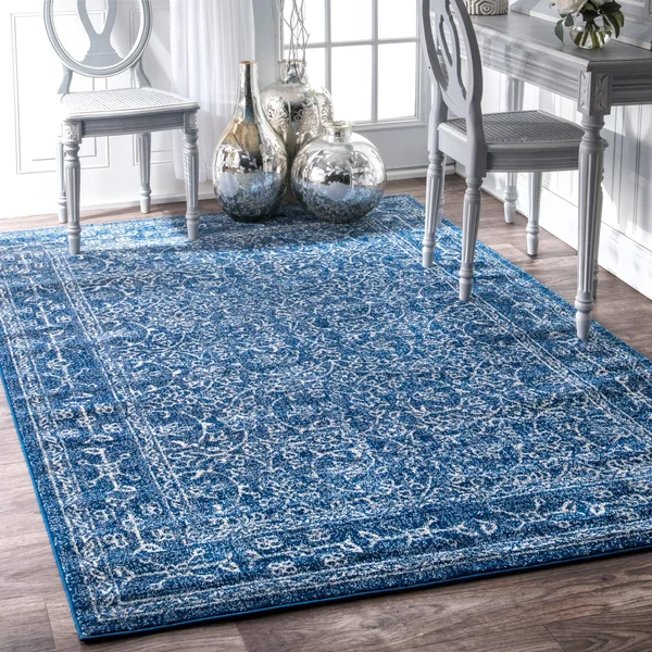 nuLOOM Waddell Vintage Dark Blue 5 ft. x 8 ft. Area Rug
