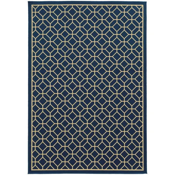 Oriental Weavers Riviera 4771G 7&10x22 Round Navy Area Rug