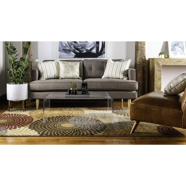 Unique Loom Java Barista Area Rug - 9& x 12& Beige
