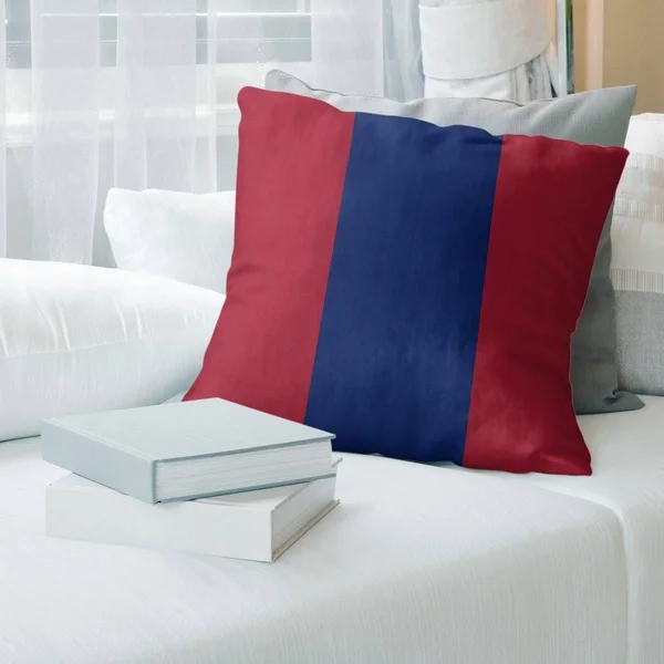 New York New York Big Football Stripes Pillow-Faux Linen - 18 x 18 - Square - Zipper Closure - Large - Removable Cover - Accent