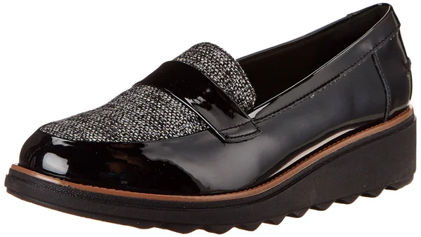 Clarks Sharon Gracie Women's Loafers, Size: 10, Black Tweed