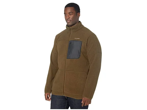 Columbia Men's Rugged Ridge Sherpa Fleece Jacket - 2x - Olive Green/Black
