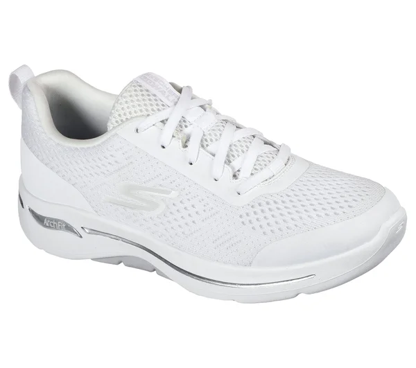 Skechers GOwalk Arch Fit - Motion Breeze White/Silver - Size 7.0