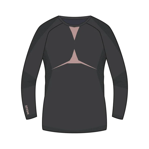 Wedze Women's X-Warm 900 - Ski Base Layer Top in Carbon Gray, Size L/XL