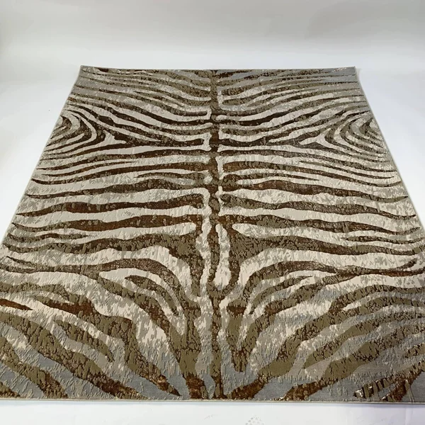 Shimmery Changing Zebra Animal Print Soft Cozy Area Rug/Carpet 7& 9x22 x 10& 2x22