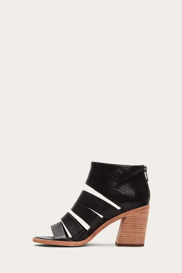 Frye Tash Cutout Bootie Women's Shoes Black Leather : 9.5 B