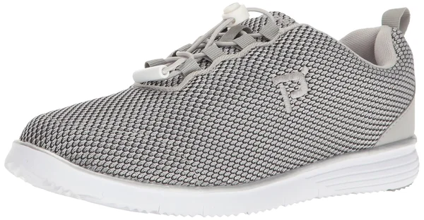 Women's Propet TravelFit Prestige Sneaker, Size: 8.5 B, Silver/Black