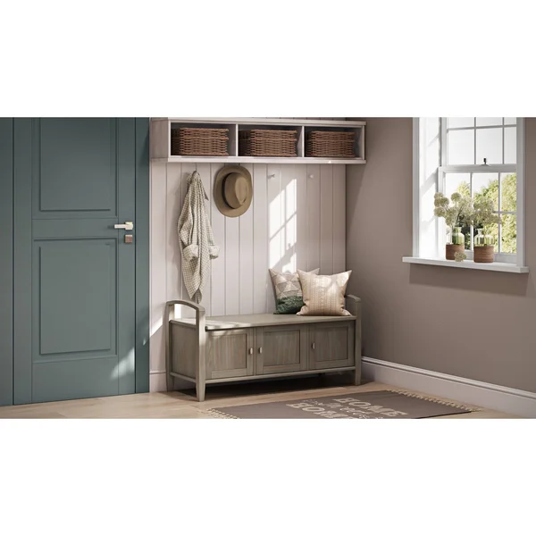 Wyndenhall Norfolk Entryway Storage Bench (Wood Finish - Brown)